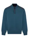 Paul & Shark X Loro Piana Half-zip Sweater In Blue