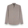 Paul & Shark X-soft Cotton Shirt With Checkered Pattern In Brown