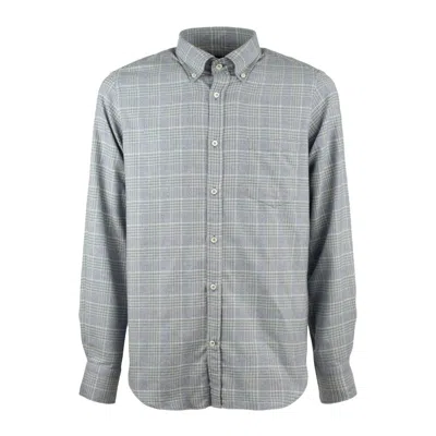 Paul & Shark X-soft Cotton Shirt With Plaid Pattern In Gray