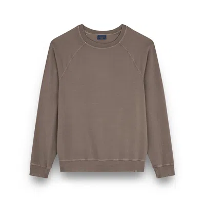 Paul & Shark X-soft Garment-dyed Cotton Sweatshirt In Brown