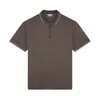 Paul & Shark X-soft Interlock Cotton Polo Shirt With Striped Profiles In Brown