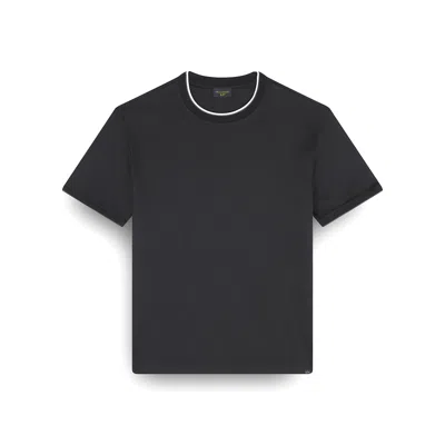 Paul & Shark X-soft Interlock Cotton T-shirt With Contrast Trims In Black