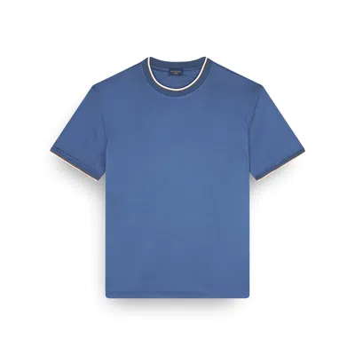 Paul & Shark X-soft Interlock Cotton T-shirt With Contrast Trims In Blue