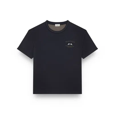 Paul & Shark X-soft Interlock Cotton T-shirt With Embroidery In Blue