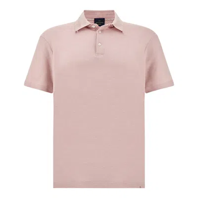 Paul & Shark X-soft Polo Shirt In Cotton Interlock With Linen Details In Pink