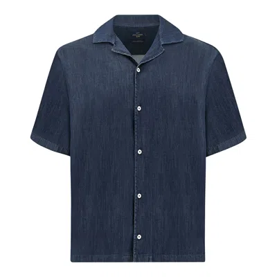 Paul & Shark Denim Button Shirt In Blue