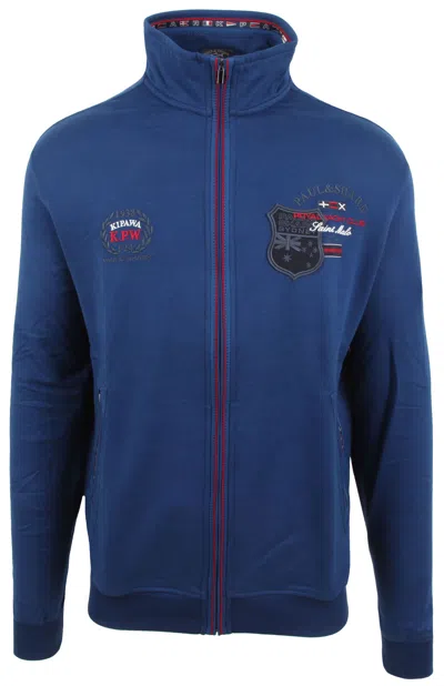 Pre-owned Paul & Shark Yachting Cardigan Size Xl 100% Cotton Kipawa Kpw Oslo 1938 Blue