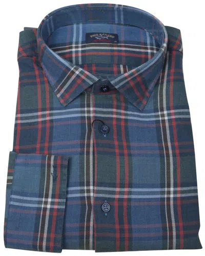Pre-owned Paul & Shark Yachting Men's Dress Shirt Long Sleeve Size 45 17.75" Check Cotton In Multicolor