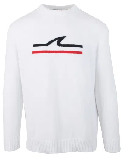 Pre-owned Paul & Shark Yachting Men's Pullover Sweater Jumper Size 2xl 100% Cotton White