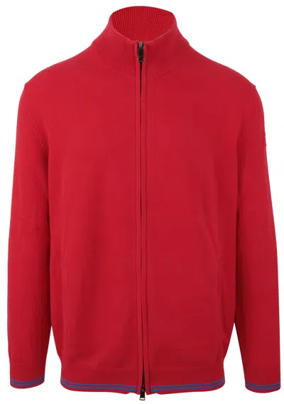 Pre-owned Paul & Shark Yachting Men's Zip Cardigan Cotton & Polyester Stretch Size 2xl Red