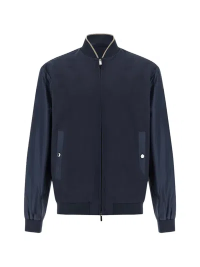 Paul & Shark Zip Bomber Jacket In Blue