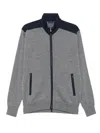 Paul & Shark Zip-front Panelled Cardigan In Gray
