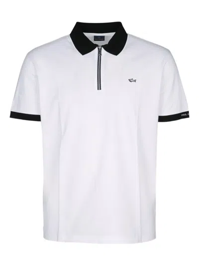 Paul & Shark Zip-neck Cotton Polo Shirt In White