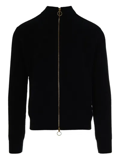 Paul & Shark Blue Full-zip Cardigan In Black