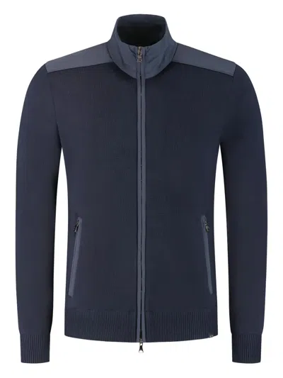 Paul & Shark Zip-up Cardigan In Blue