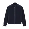 Paul & Shark Zip-up Cardigan In Soft Cool Touch Wool With Typhoon® Re-4x4 Stretch Details In Blue