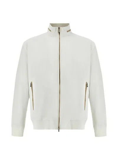 Paul & Shark Zip-up Cardigan In White