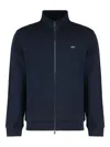 Paul & Shark Zip-up Embroidered Cotton-blend Jacket In Blue