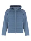 Paul & Shark Technical Fabric Jacket With Zip And Hood In Blue
