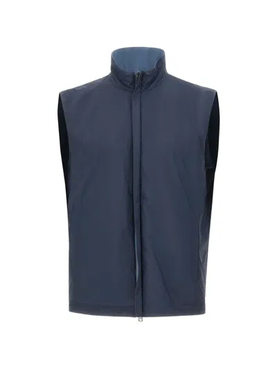 Paul & Shark Zip-up Reversible Gilet In Blue