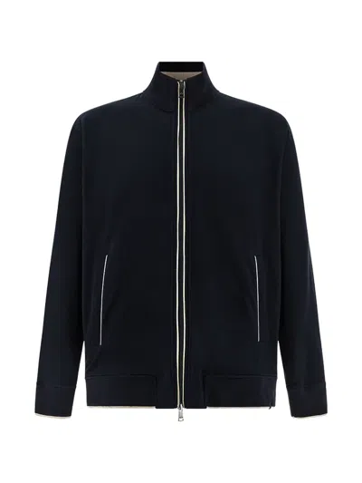Paul & Shark Zip-up Sweatshirt In Blue
