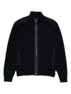 Paul & Shark Zip-up Wool Cardigan In Black
