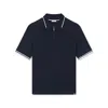 Paul & Shark Zipped Polo In Wool Cashmere In Blue