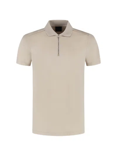 Paul & Shark Zipped Polo Shirt In Neutral