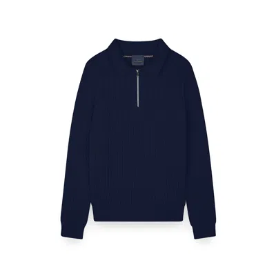 Paul & Shark Zipped Re-wool Polo Shirt In Blue
