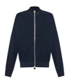 Paul & Shark Ribbed Zip-up High-neck Cardigan Clothing In Blue