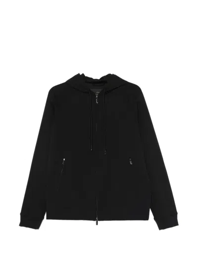 Paul & Shark Zip-up Drawstring Hoodie In Black