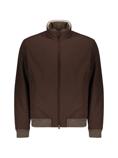 Paul & Shark Zip-up High-neck Bomber Jacket In Purple