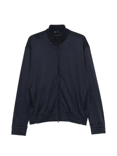 Paul & Shark Zip-up High-neck Sweatshirt In Blue