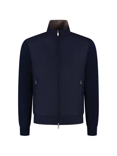 Paul & Shark Zip-up Panelled Jacket In Multi