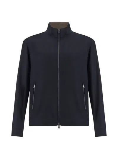Paul & Shark Zip-up Wool Jacket In Blue