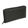Paul & Taylor Leather Deluxe Zip Around Checkbook Cover Wallet In Black