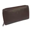 Paul & Taylor Leather Deluxe Zip Around Checkbook Cover Wallet In Brown