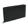 Paul & Taylor Leather Zippered Checkbook Cover And Wallet In Black
