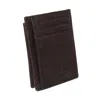 Paul & Taylor Men's Leather Front Pocket Credit Card Id Holder Wallet In Brown