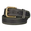 Paul & Taylor Mens Big & Tall Two Tone Bridle Belt With Removable Buckle In Black