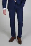 Paul Andrew Alex Check Wedding Trouser In Blue