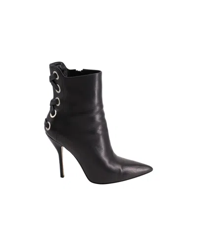 Paul Andrew Bayridge Corset Ankle Booties In Black Leather