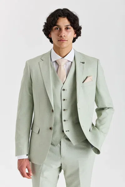 Paul Andrew Belmont 3 Piece Suit Classic Stitch Lapel Wedding Summer Prom In Green