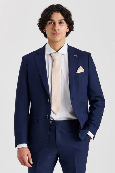 Paul Andrew Belmont Blazer Tailored Fit Summer Suit Jacket In Blue