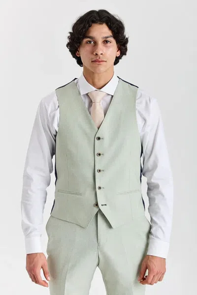 Paul Andrew Belmont Waistcoat Tailored Fit Summer Vest In Blue
