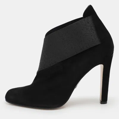 Pre-owned Paul Andrew Black Elastane And Suede Booties Size 39