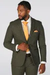 Paul Andrew Blazer Wool Blend Tweed Sport Coat Tailored Fit In Green
