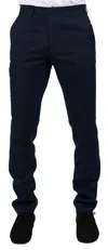 Paul Andrew Calvin Tailored Fit Smart Trousers In Blue