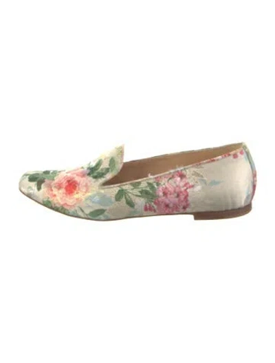 Pre-owned Paul Andrew Canvas Floral Print Ballet Flats In Neutral