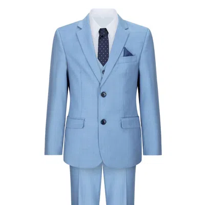 Pre-owned Paul Andrew Charles Men's & Boys Matching Blue 3 Piece Suit
